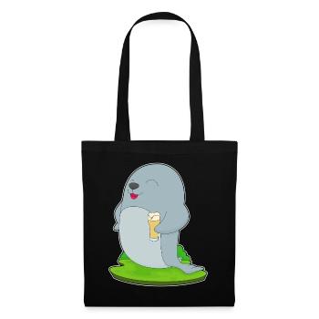 Bière de phoque - Sac en tissu - noir - Devant