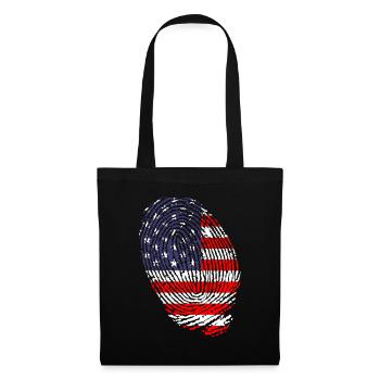 Empreintes digitales du drapeau américain - Sac en tissu - noir - Devant