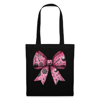 Coquette noeud alchimie symbole motif rose - Sac en tissu - noir - Devant