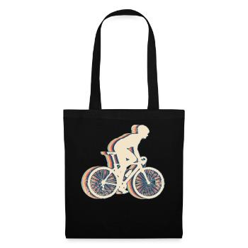 Cycling Biker Cyclist Bicycle Retro Line - Tote Bag - black - Front