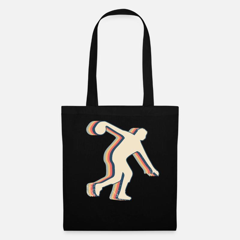 Bowling Bowler Team Trainer Trainerin Retro Line - Stoffbeutel - Schwarz