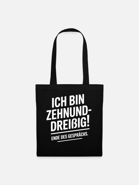 Zehnunddreißig Vierzig Geschenk Für 40. Geburtstag - Stoffbeutel - Schwarz