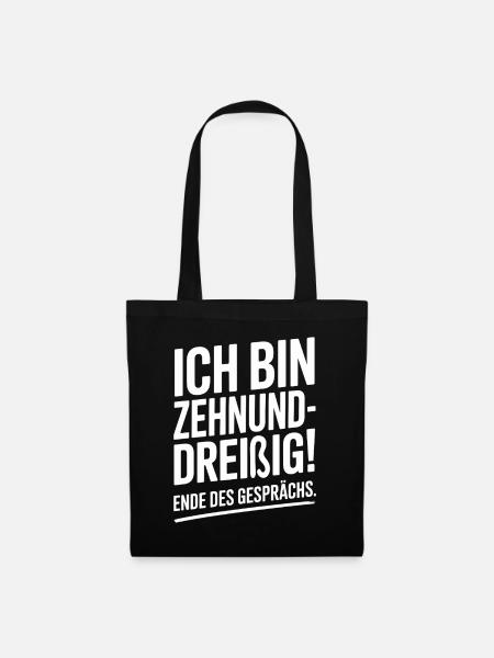 Zehnunddreißig Vierzig Geschenk Für 40. Geburtstag - Stoffbeutel - Schwarz