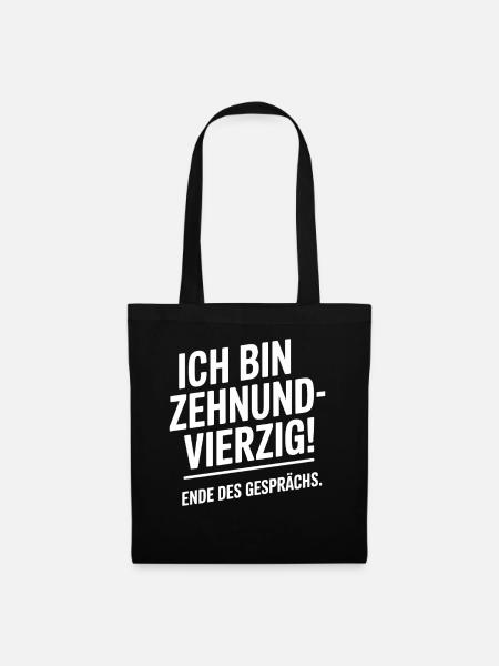 Ich bin Zehnundvierzig Geschenk Für 50. Geburtstag - Stoffbeutel - Schwarz