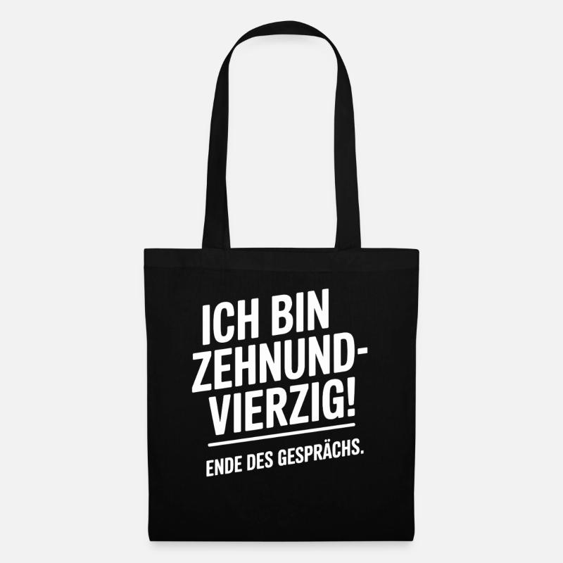 Ich bin Zehnundvierzig Geschenk Für 50. Geburtstag - Stoffbeutel - Schwarz