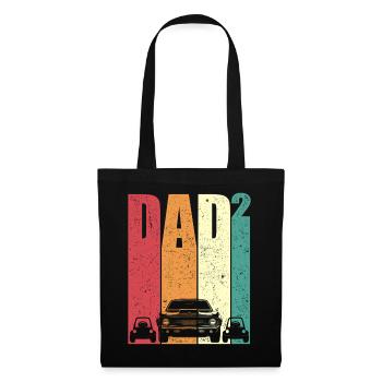 Dad High 2 Dad Two Kids Car Father's Day Gift - Tote Bag - black - Front