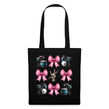 Coquette Bow Drum Girl Drummer Maman Fête des mères - Sac en tissu - noir - Devant