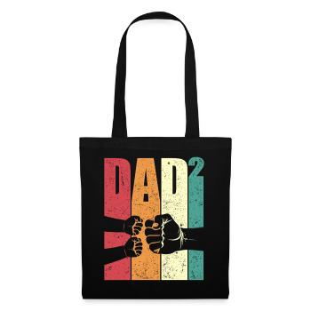 Dad High 2 Fist Bump Two Kids Father's Day Gift - Tote Bag - black - Front