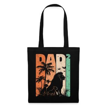 Rétro Lion Design Papa High 2 pères cadeau - Sac en tissu - noir - Devant