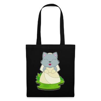 Chat Voile de mariée Mariage - Sac en tissu - noir - Devant
