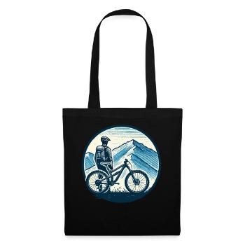 Mountainbike Abenteuer Fahrradliebhaber Landschaft - Stoffbeutel - Schwarz - Vorne