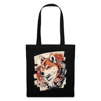 Shiba Inu - Sac en tissu - noir - Devant