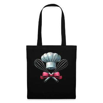 Coquette Bow Baking Chef Hat Whisk - Tote Bag - black - Front
