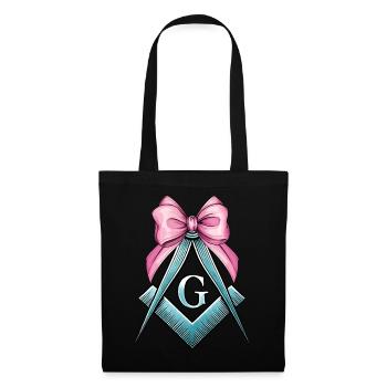 Coquette Bogen Quadrat Zirkel Freimaurerei Mom - Stoffbeutel - Schwarz - Vorne