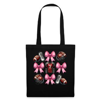 Coquette Bow Joueur de Football Mère Fête des Mères - Sac en tissu - noir - Devant
