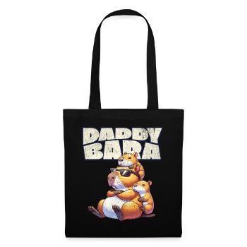 Daddybara Capybara Père Papa - Sac en tissu - noir - Devant