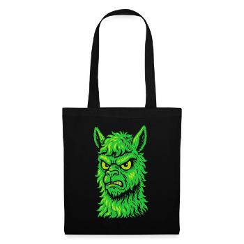 Angry neon llama with killer look - Tote Bag - black - Front