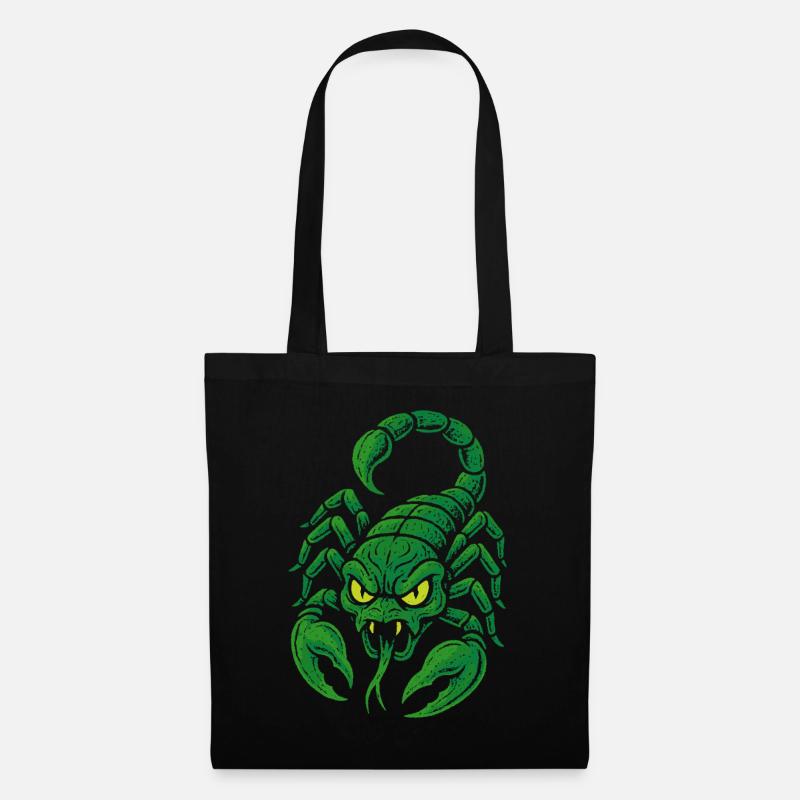Giftgrüner Skorpion im Comicstil - Stoffbeutel - Schwarz