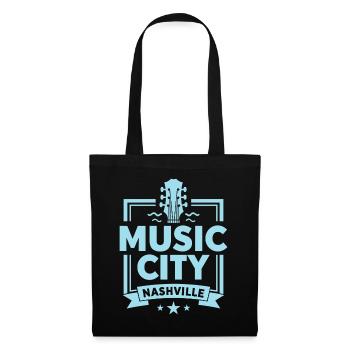 Music City Nashville Guitar Tennessee - Tote Bag - black - Front
