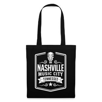 Nashville Music City Gitarre Tennessee - Stoffbeutel - Schwarz - Vorne