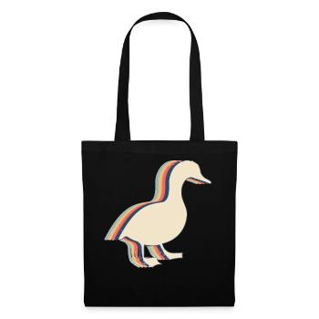 Canard Oie Rétro Line Art - Sac en tissu - noir - Devant