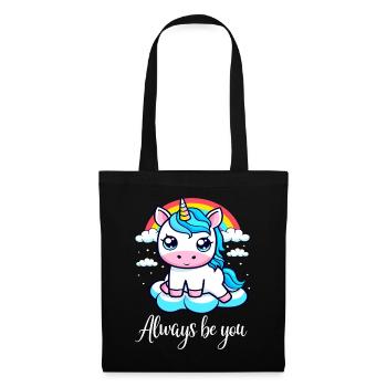Cute Unicorn with Rainbow - Always Be You - Tote Bag - black - Front