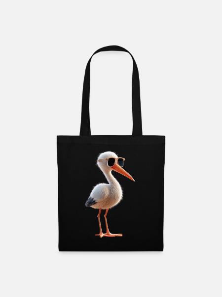 Amoureux des cigognes Cigognes blanches Cigognes géantes Cigognes - Sac en tissu - noir