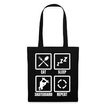 Eat Sleep Skateboard Repeat - Stoffbeutel - Schwarz - Vorne