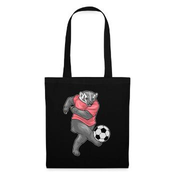 Dachs Fußballspieler Fußball - Stoffbeutel - Schwarz - Vorne