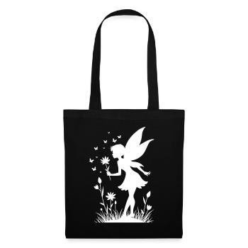 Magical fairy with flowers and butterflies - Tote Bag - black - Front
