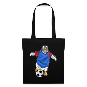 Pinguin Fußballspieler Fußball - Stoffbeutel - Schwarz - Vorne
