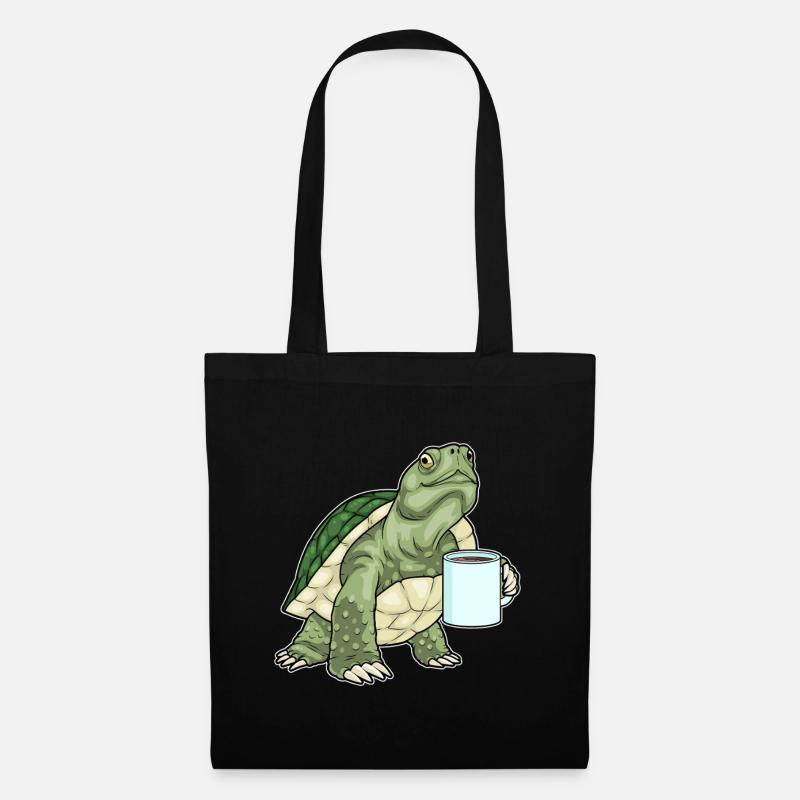 Schildkröte Kaffee Tasse - Stoffbeutel - Schwarz