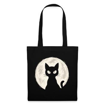 Cat in the Moon - Tote Bag - black - Front