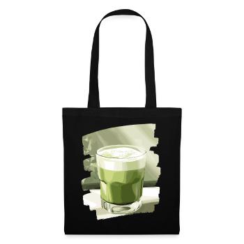 Matcha Latte Liebhaber Grüntee - Stoffbeutel - Schwarz - Vorne