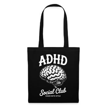 TDAH Cerveau Social Club Chaos - Sac en tissu - noir - Devant