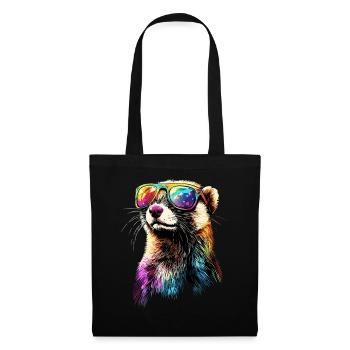 Furet Furet Putois Martre Belette Mignon Furet - Sac en tissu - noir - Devant