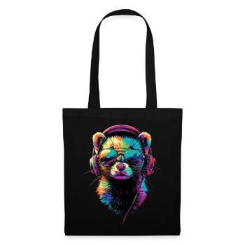 Furet Furet Putois Martre Belette Mignon Furet - Sac en tissu - noir - Devant