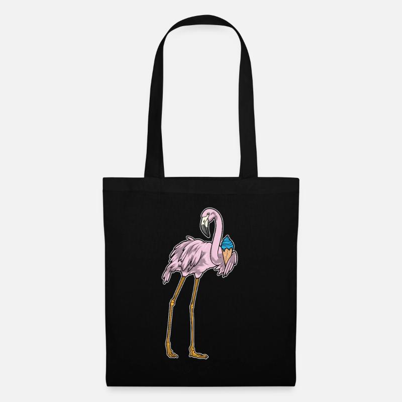 Flamingo Waffeleis - Stoffbeutel - Schwarz