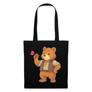 Bear playing darts - Tote Bag - black - Front