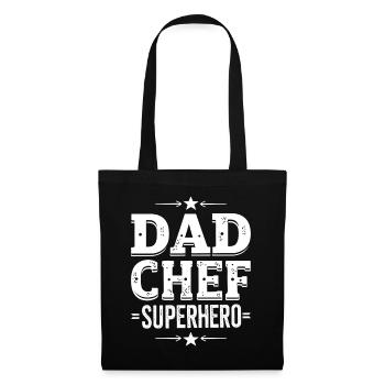 Papa chef super-héros – Papa Koch Superheld - Sac en tissu - noir - Devant