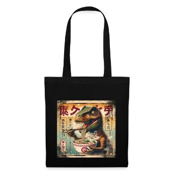 Ramen T Rex Grunge Poster Style - Tote Bag - black - Front