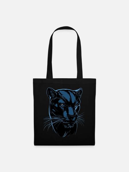 Panther Leopard Raubkatze Süße Großkatze Panter - Stoffbeutel - Schwarz