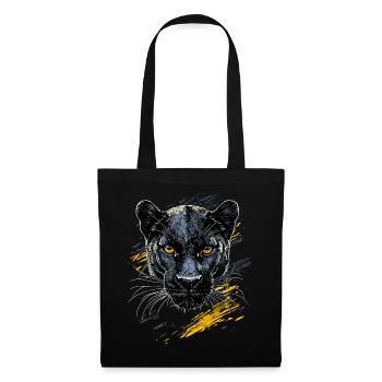 Panther Leopard Raubkatze Süße Großkatze Panter - Stoffbeutel - Schwarz - Vorne