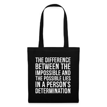 the difference between the impossible and the - Tote Bag - black - Front