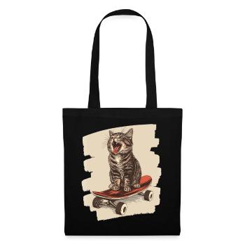 Chat de planche à roulettes - Sac en tissu - noir - Devant