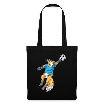 Fuchs Fußballspieler Fußball - Stoffbeutel - Schwarz - Vorne
