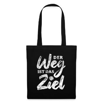 Der Weg ist das Ziel - Camino - Jakobsweg - Pilger - Stoffbeutel - Schwarz - Vorne