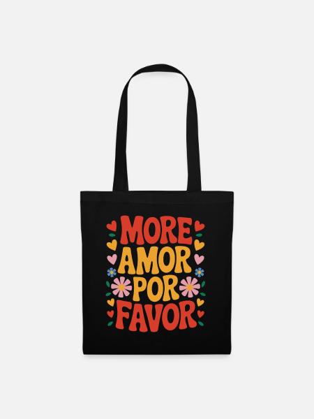 More Amor Por Favor Liebe Spanisch Valentinstag - Stoffbeutel - Schwarz