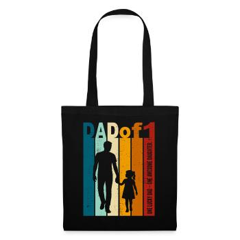 Cadeau Papa & Fille Vintage Design Fête des Pères - Sac en tissu - noir - Devant