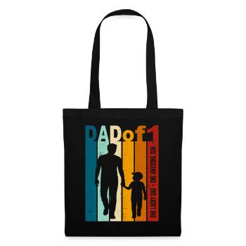 Cadeau papa et fils – Design vintage pour la fête des pères - Sac en tissu - noir - Devant
